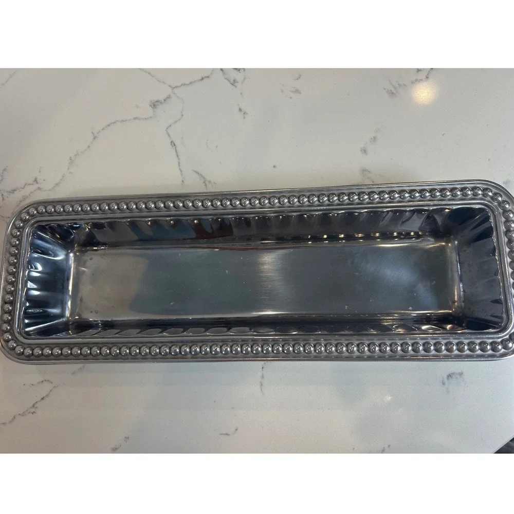Wilton Armetale Flutes & Pearls Cracker‎ Bread Tray New In Box 12.5